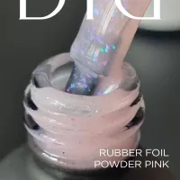 Maskuojanti kaučiukinė bazė su folija Rubber Base Foil, Powder Pink, Didier Lab
