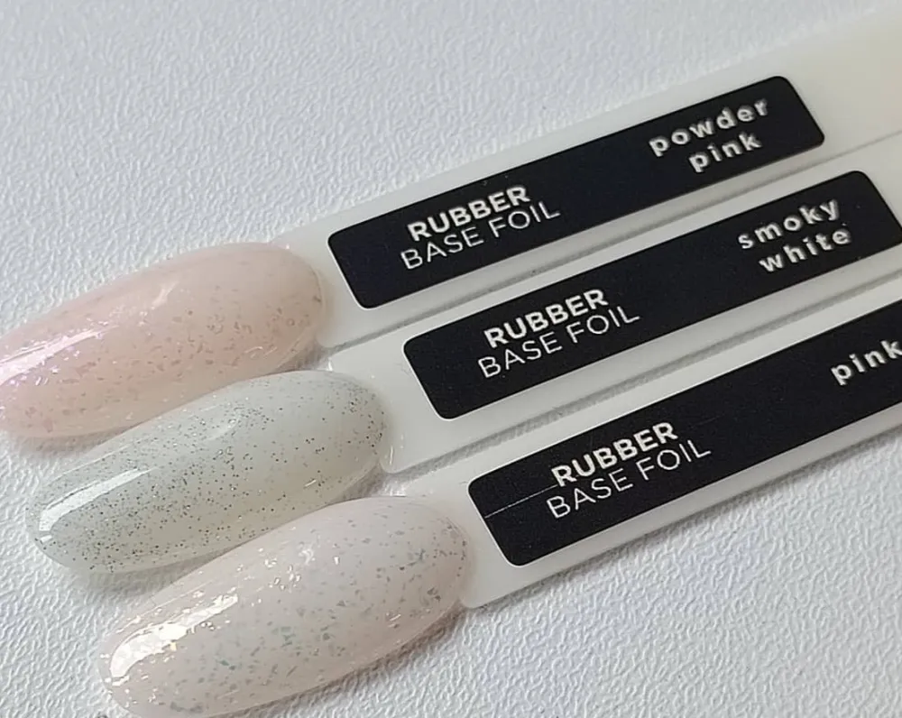 Maskuojanti kaučiukinė bazė su folija Rubber Base Foil, Powder Pink, Didier Lab
