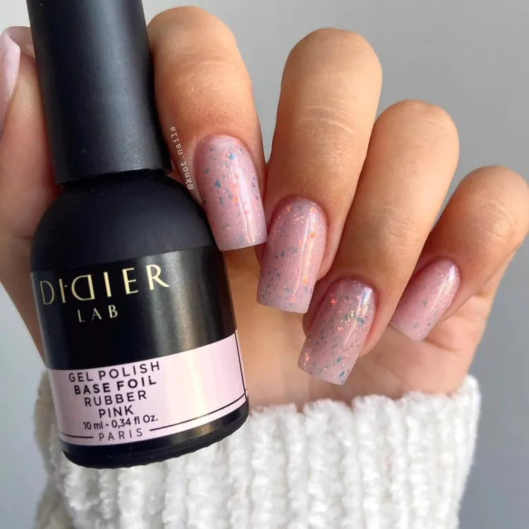 Maskuojanti kaučiukinė bazė su folija Rubber Base Foil, Pink, Didier Lab