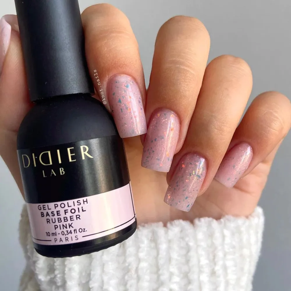 Maskuojanti kaučiukinė bazė su folija Rubber Base Foil, Pink, Didier Lab