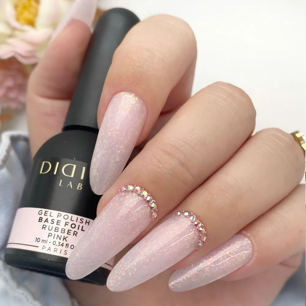 Maskuojanti kaučiukinė bazė su folija Rubber Base Foil, Pink, Didier Lab