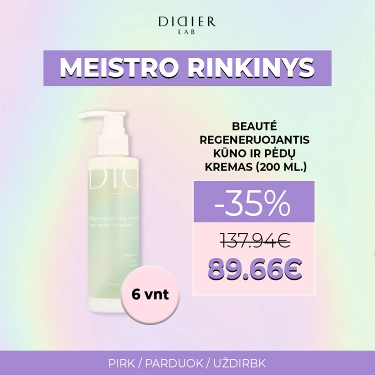 Meistro rinkinys "Didier Lab" Beauté Regeneruojantis rankų ir pėdų kremas (6 vnt).