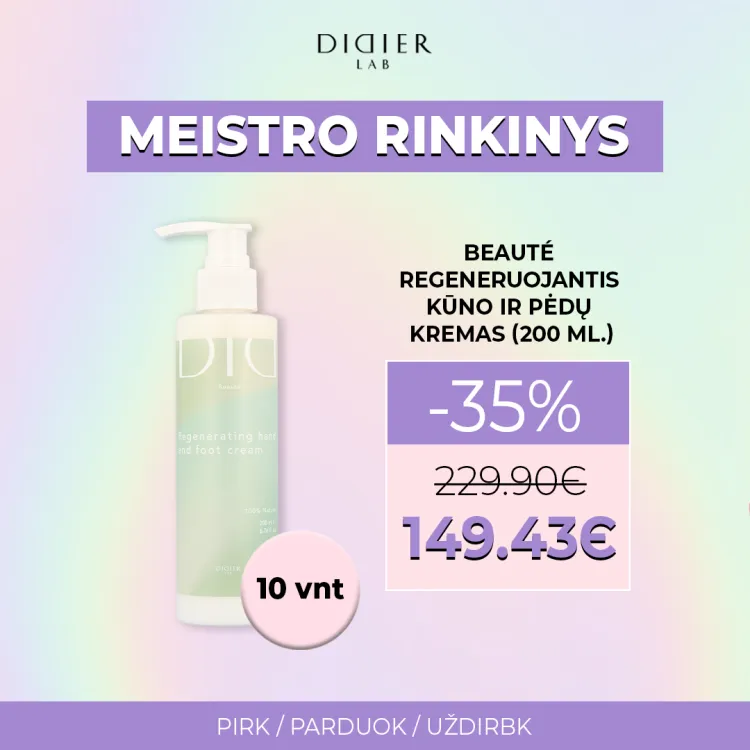 Meistro rinkinys "Didier Lab" Beauté Regeneruojantis rankų ir pėdų kremas (10 vnt.)