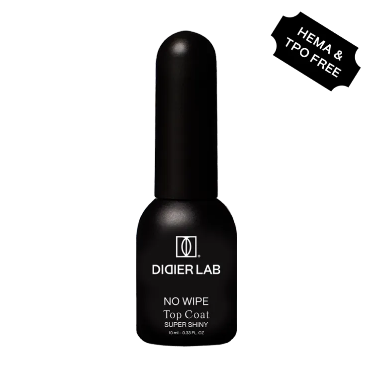 Top Coat No Wipe Super Shiny, be HEMA, Švari sudėtis, Didier Lab