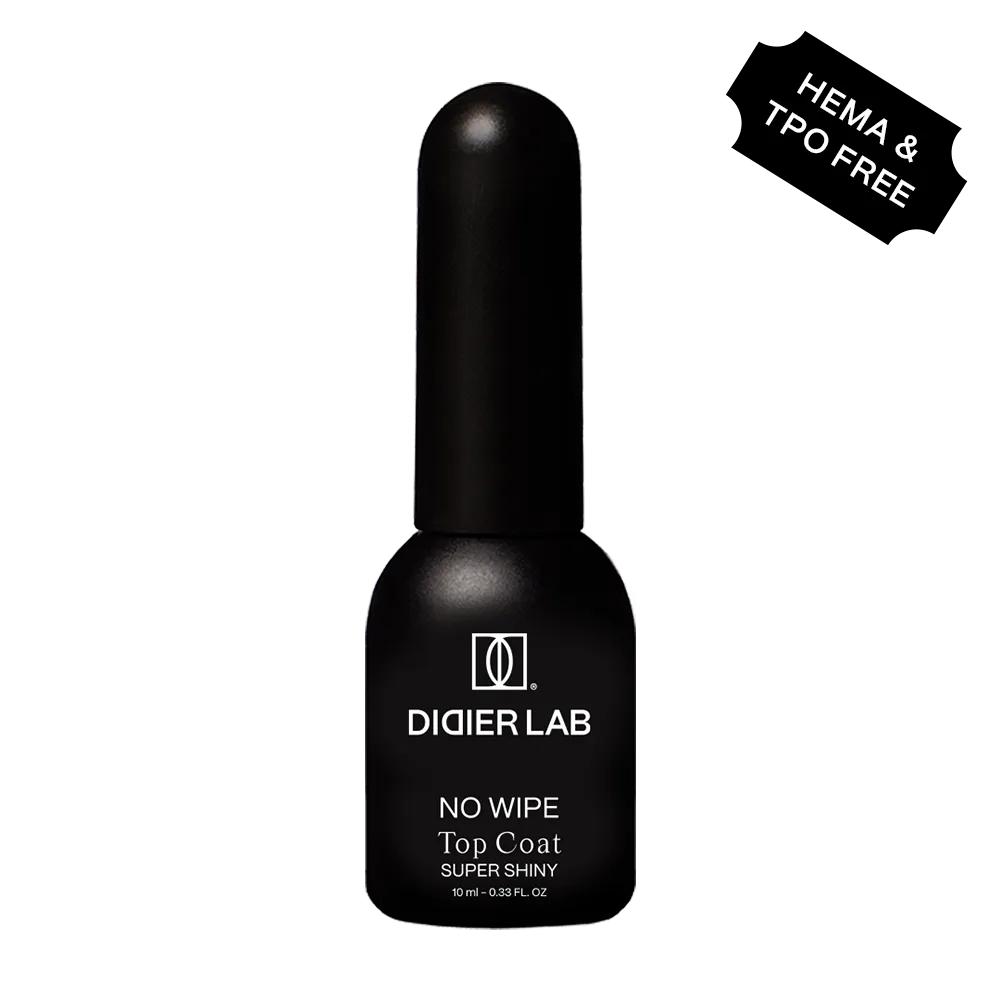 Top Coat No Wipe Super Shiny, be HEMA, Švari sudėtis, Didier Lab