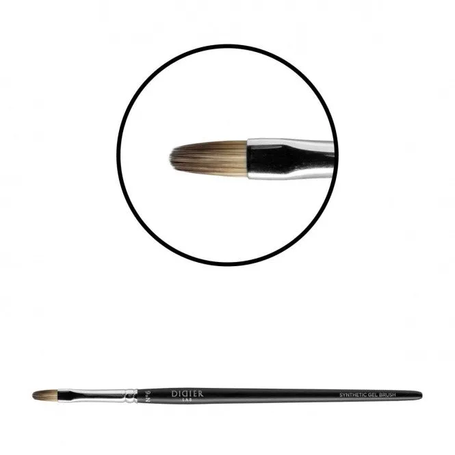 "Didier Lab" gelio teptukas, No6, oval, (red sable synthetic)