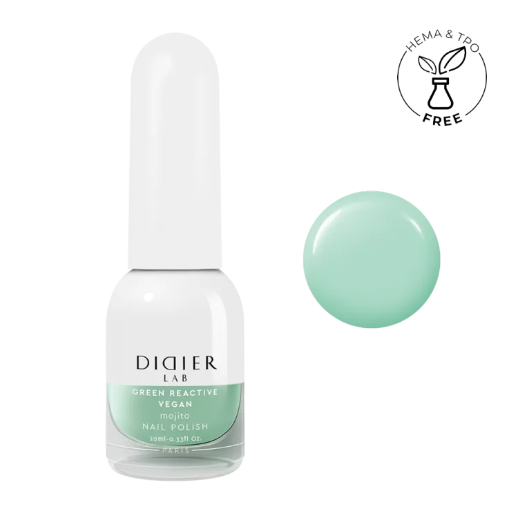 "Didier Lab" veganiškas nagų lakas "Green reactive", mojito, 10ml