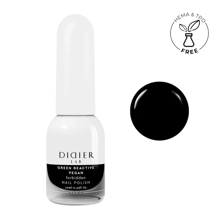 "Didier Lab" veganiškas nagų lakas "Green reactive", forbidden, 10ml