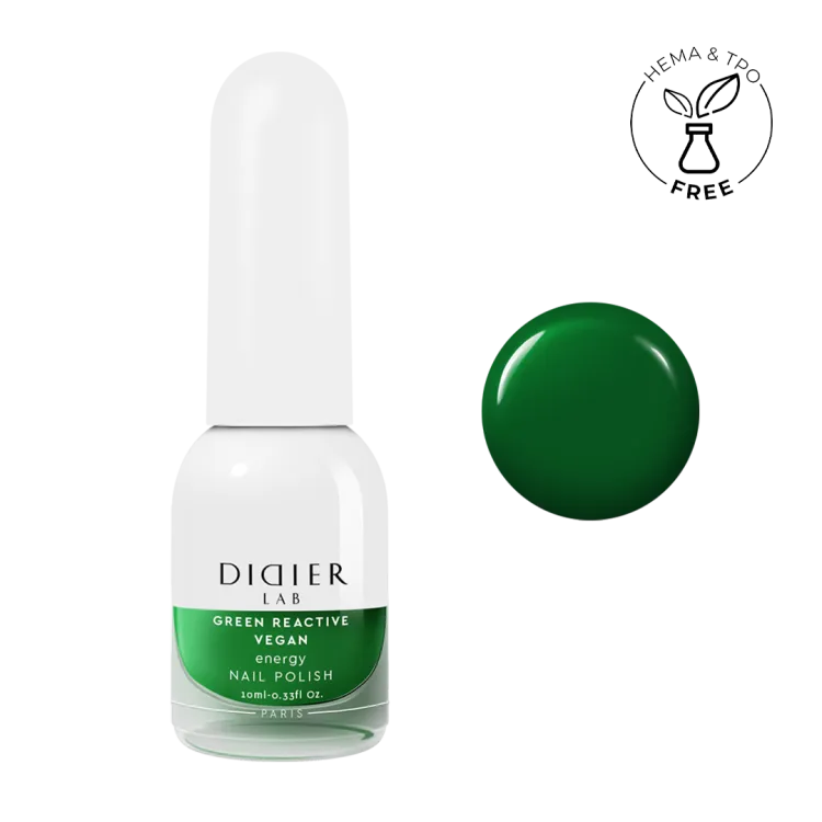 "Didier Lab" veganiškas nagų lakas "Green reactive", energy, 10ml
