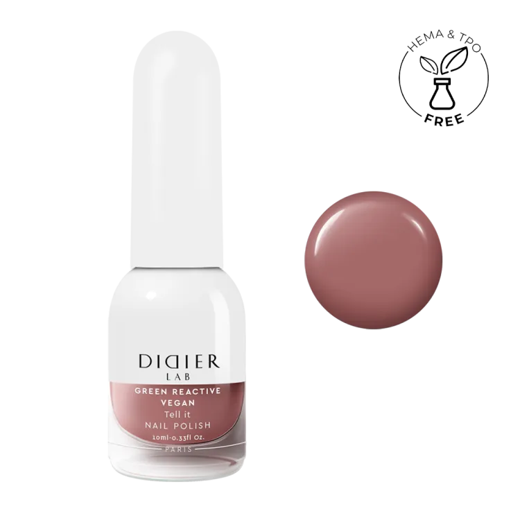 "Didier Lab" veganiškas nagų lakas "Green reactive", Tell it, 10ml