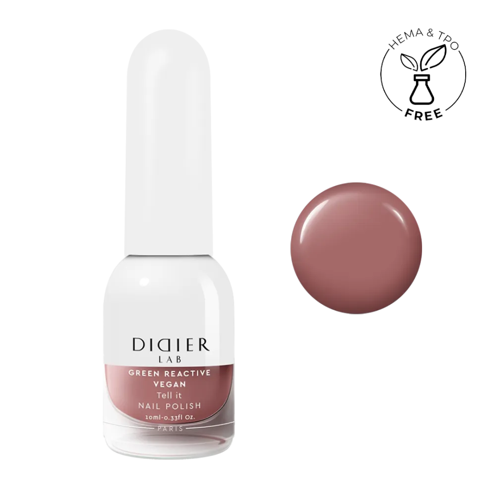 "Didier Lab" veganiškas nagų lakas "Green reactive", Tell it, 10ml