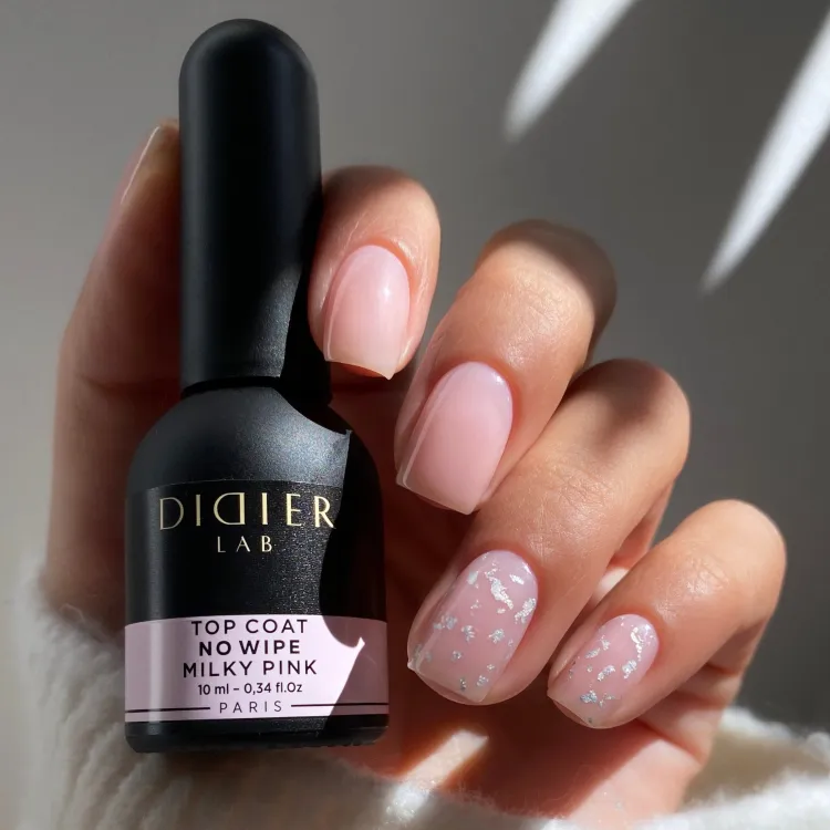 Top Coat No Wipe Milky Pink, Didier Lab